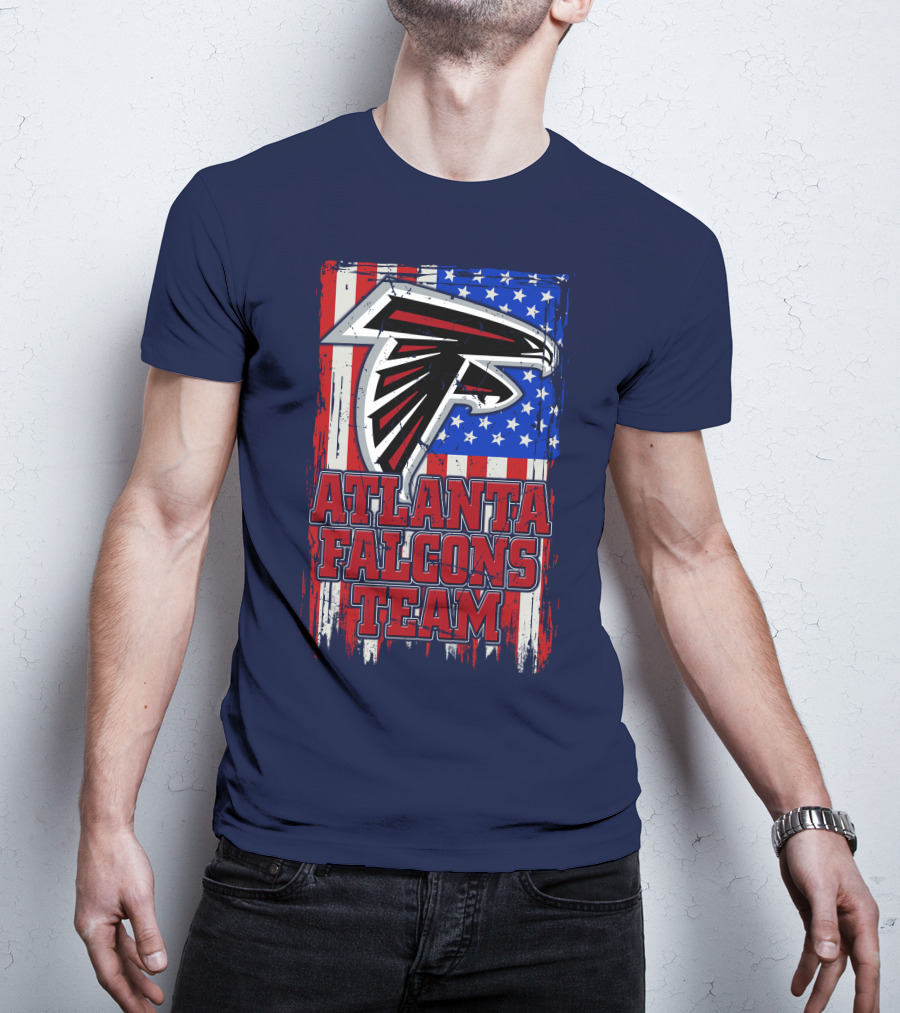 Atlanta Falcons Team American Flag T-Shirt