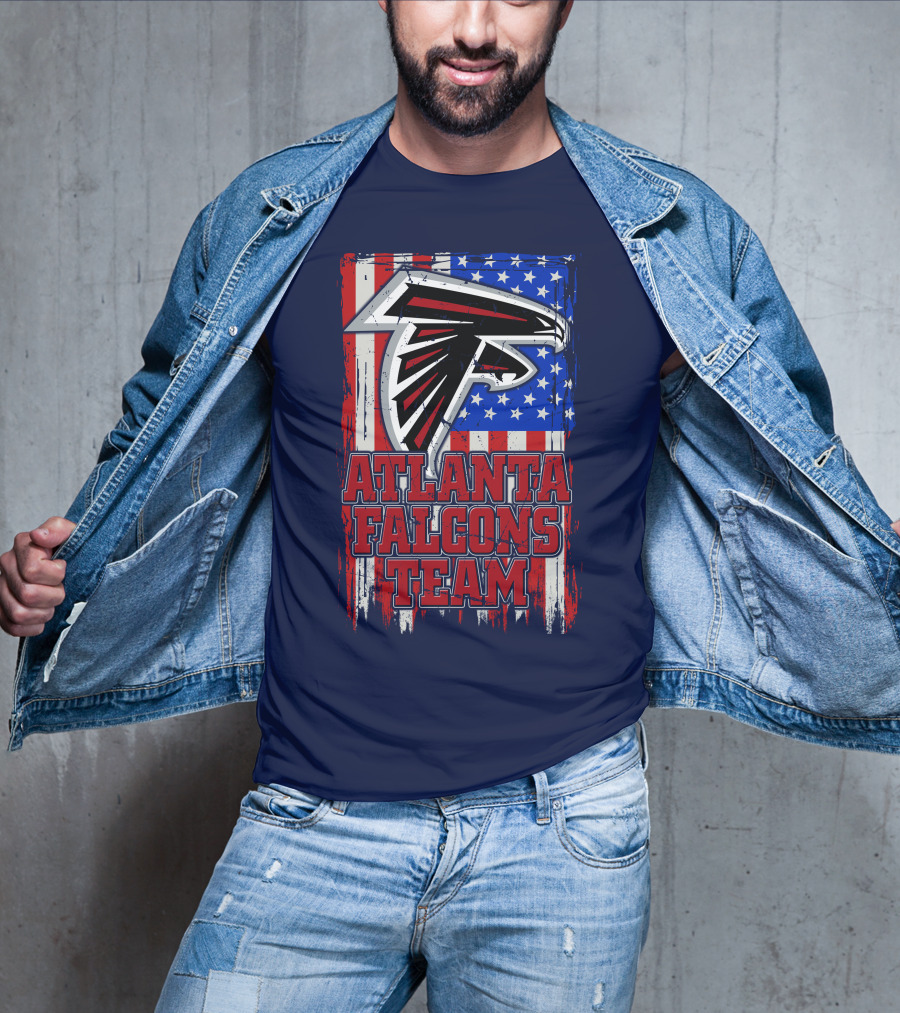 Atlanta Falcons Team American Flag T-Shirt