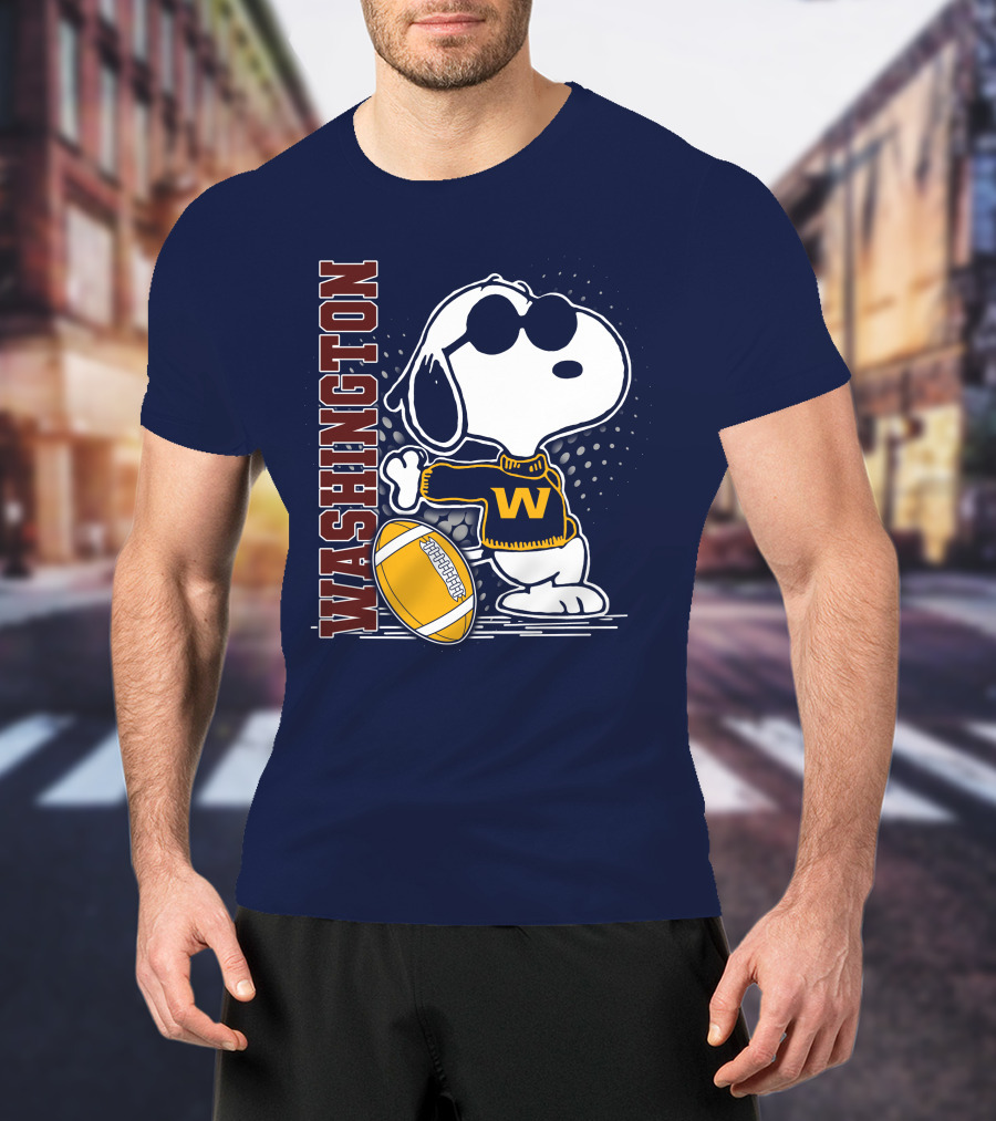 Snoopy Washington Football W Sweater Sunglasses T-Shirt