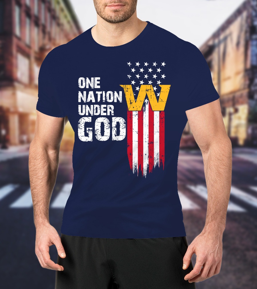 One Nation Under God Washington Usa Flag T-Shirt
