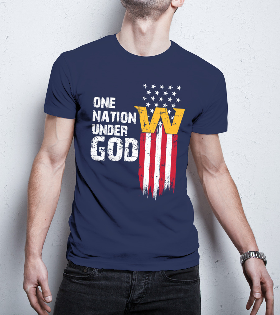 One Nation Under God Washington Usa Flag T-Shirt