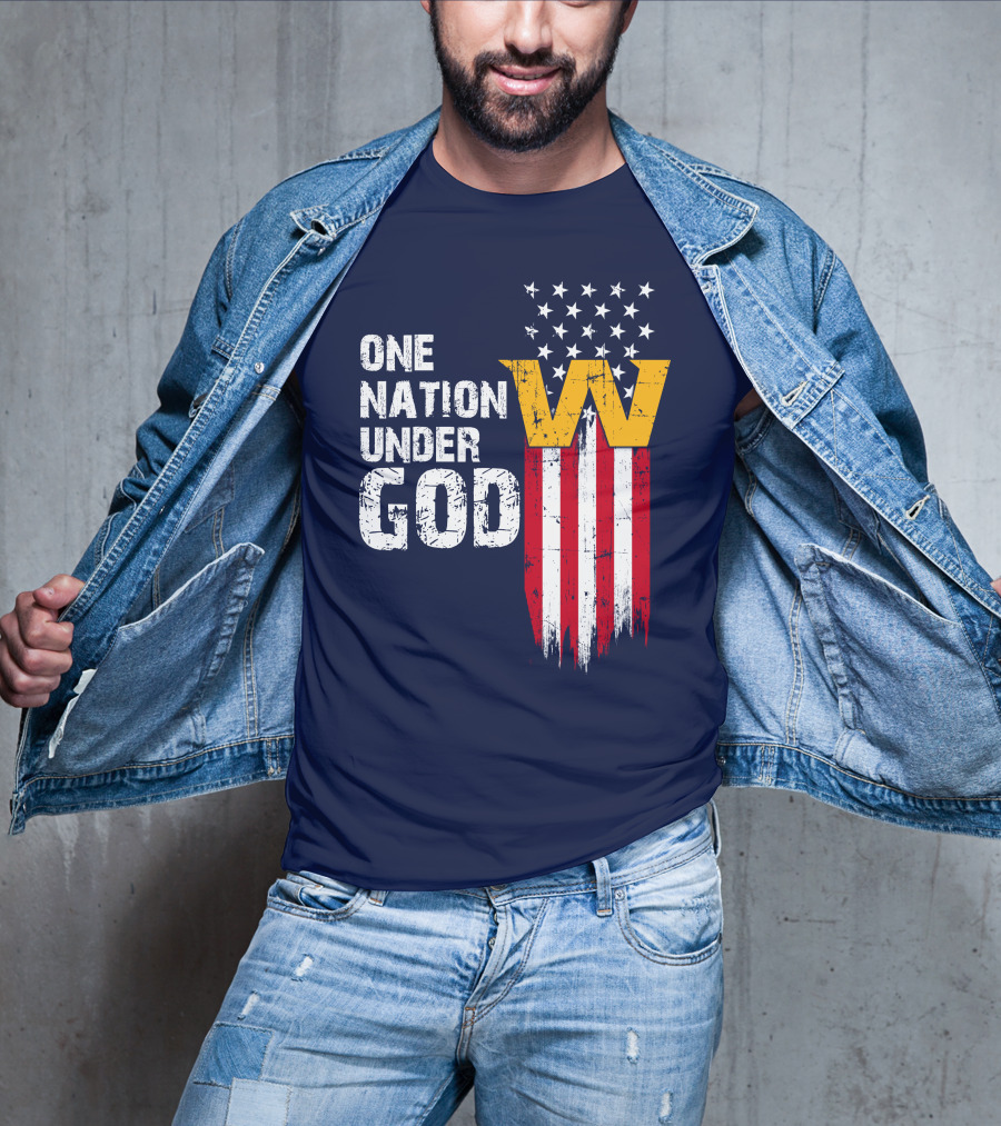 One Nation Under God Washington Usa Flag T-Shirt