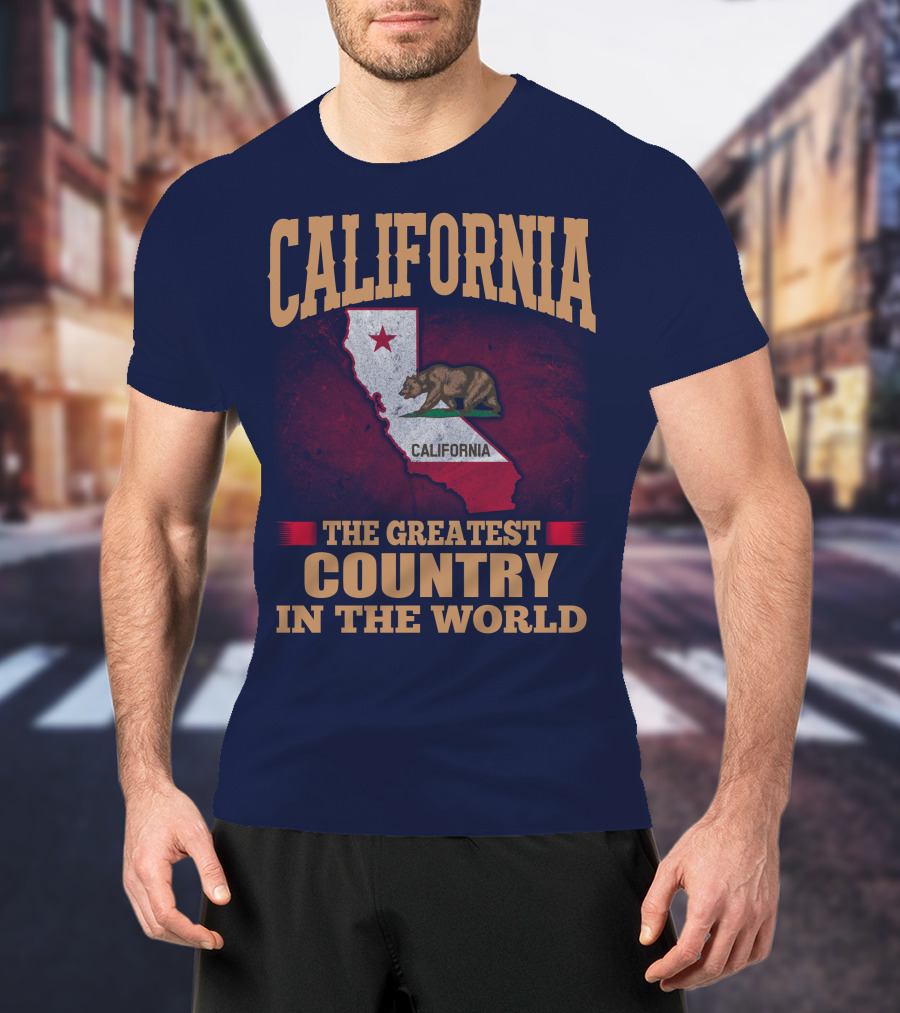 California The Greatest Country In The World Bear Flag Map T-Shirt