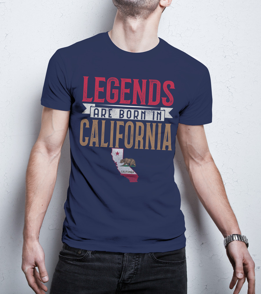Legends Are Born In California State Flag Bear T-Shirt