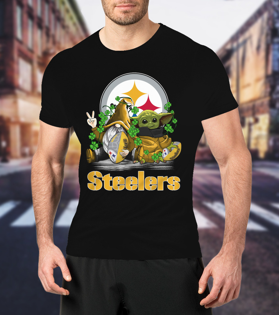 Steelers Shamrock Gnome And Green Alien Football T-Shirt
