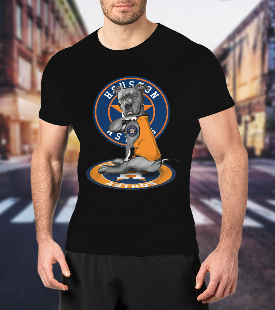 Houston Astros Dog Wearing Team Jersey T-Shirt