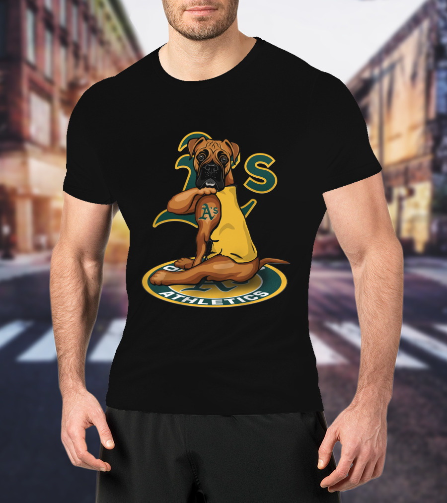 Oakland Athletics Dog With A's Logo And Team Colors T-Shirt