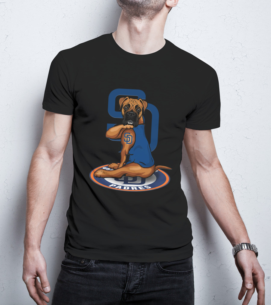 San Diego Padres Boxer Dog Logo Blue Jersey T-Shirt