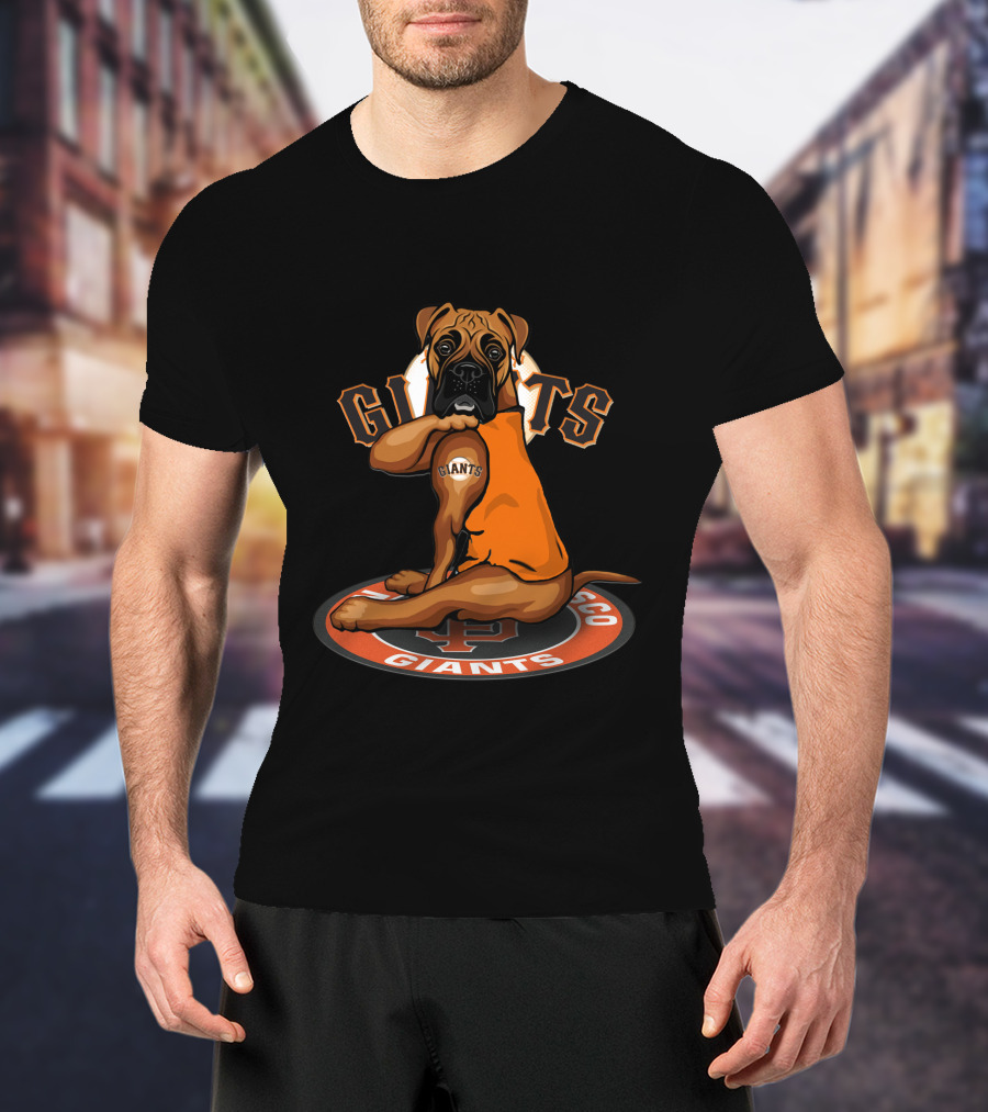 San Francisco Giants Dog Boxer Logo Baseball Fan T-Shirt
