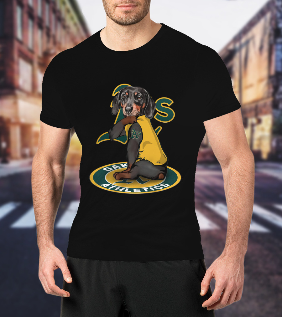 Oakland Athletics A's Dachshund Dog T-Shirt