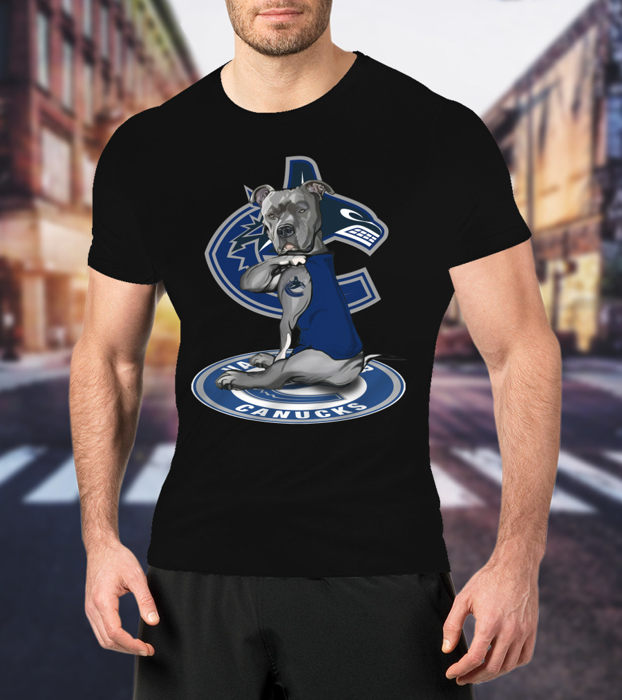 Vancouver Canucks Dog With Team T-Shirt