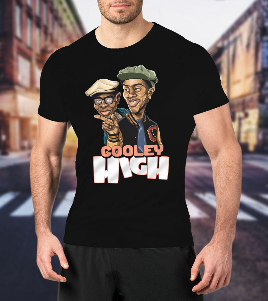 Cooley High Retro Style Character Art With Varsity Jacket And Caps T-Shirt
