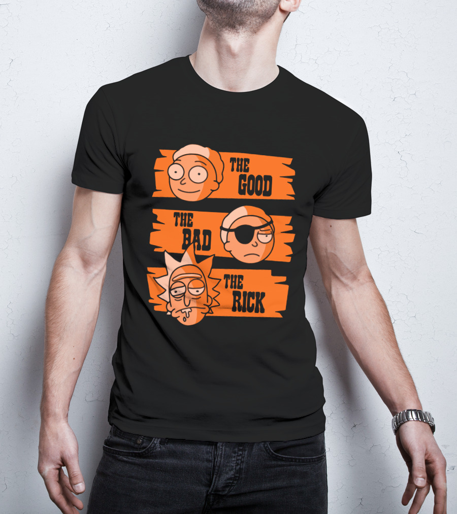The Good The Bad The Rick Faces Iconic T-Shirt