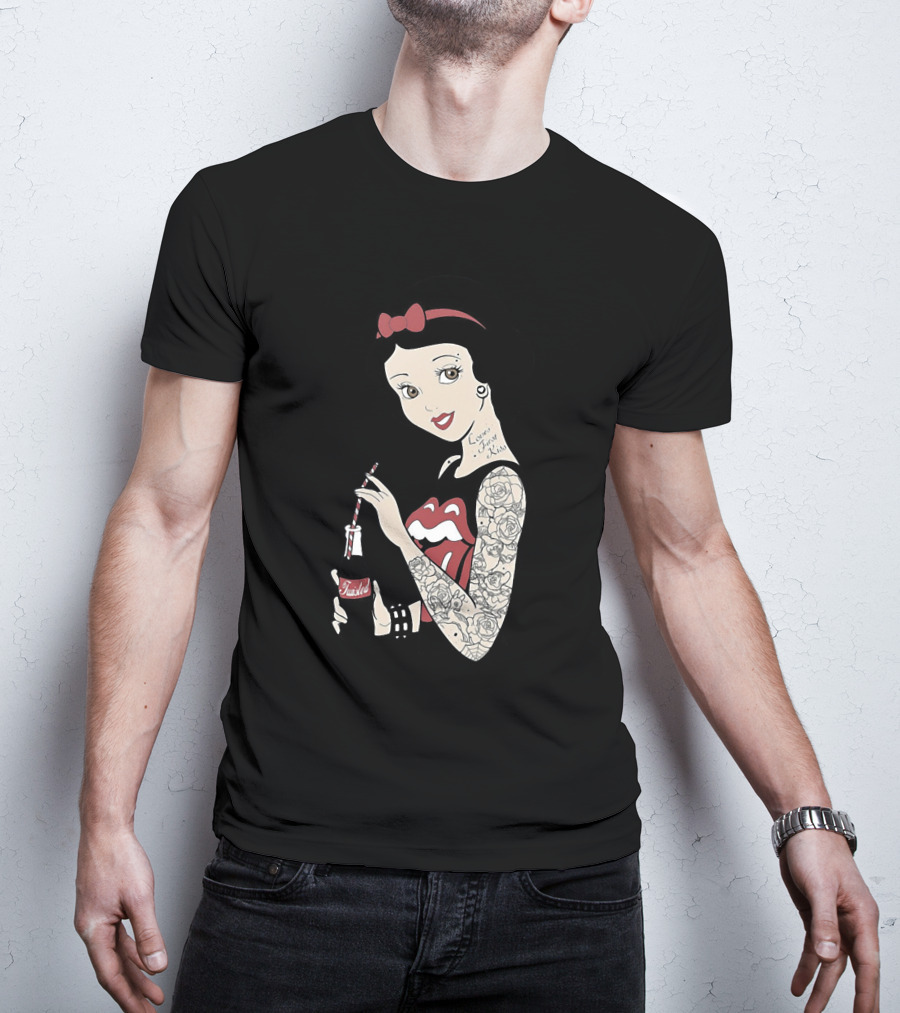 Snow White Tattooed Princess Drinking Coke Rolling Stones T-Shirt