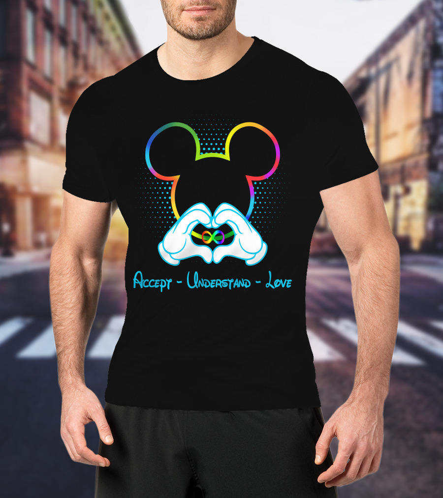 Accept Understand Love Mickey Autism Infinity T-Shirt