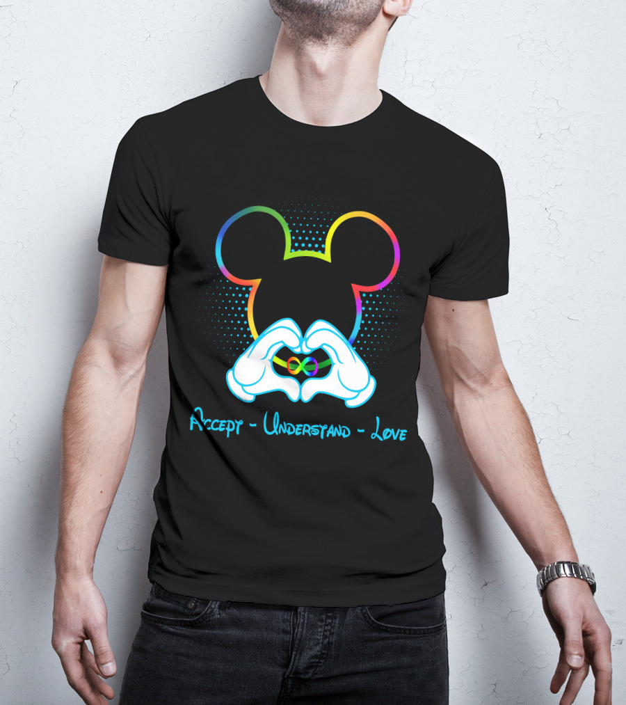 Accept Understand Love Mickey Autism Infinity T-Shirt
