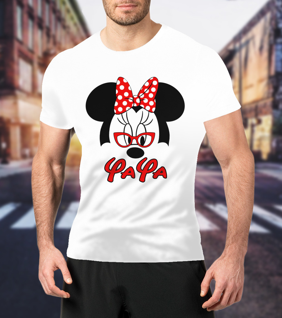 Minnie Yaya Red Polka Dot Bow And Glasses T-Shirt