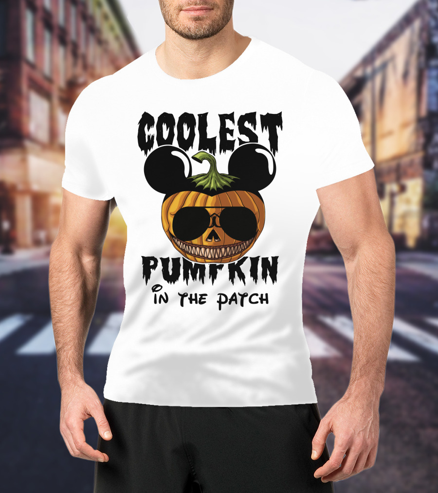 Coolest Pumpkin In The Patch Mickey Ears Sunglasses T-Shirt