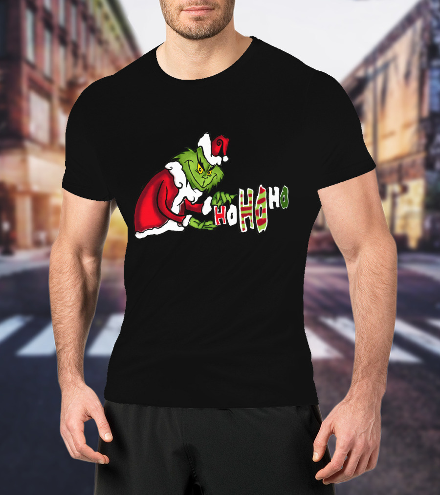 Grinch Christmas Ho Ho Ho Santa Suit Holiday Cheer T-Shirt