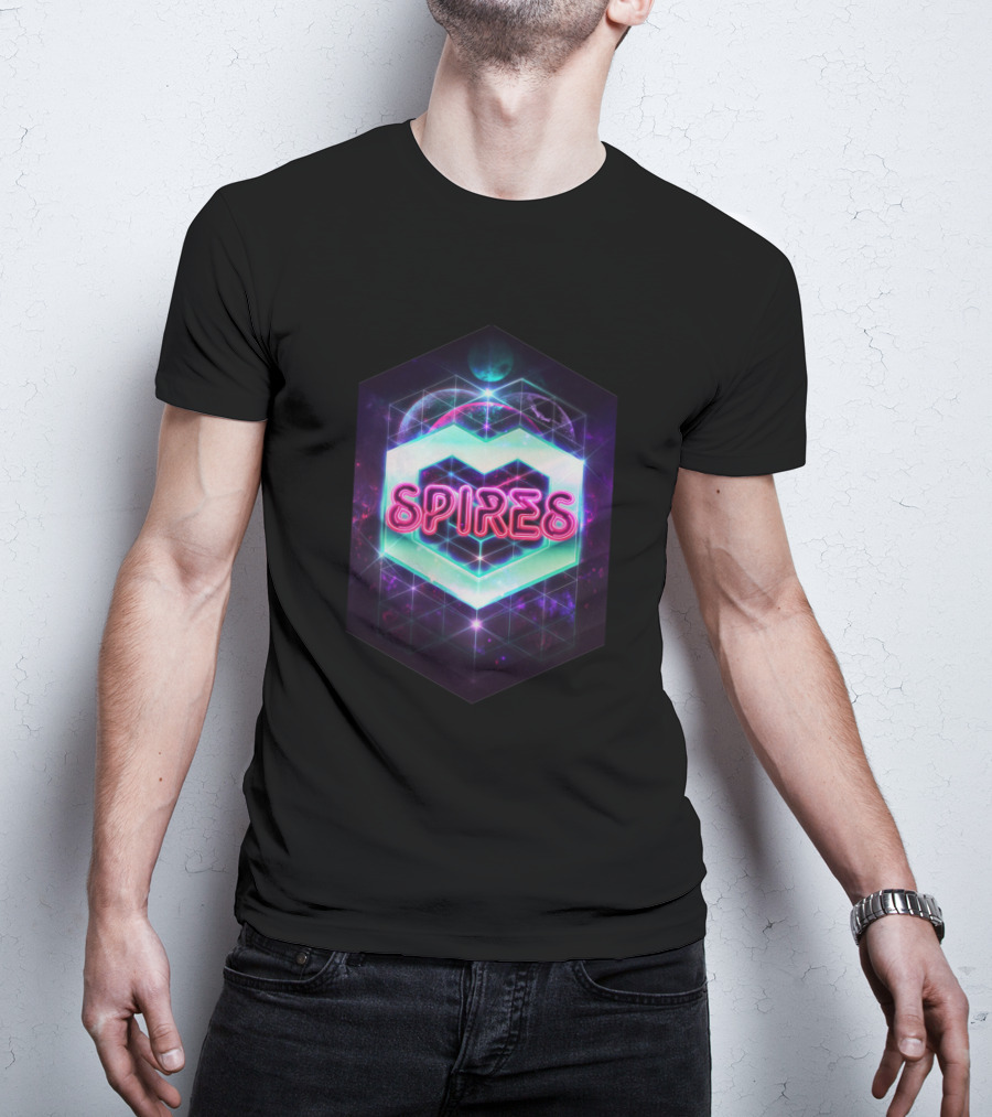 80'S Spires Neon Geometric Space 75142 T-Shirt