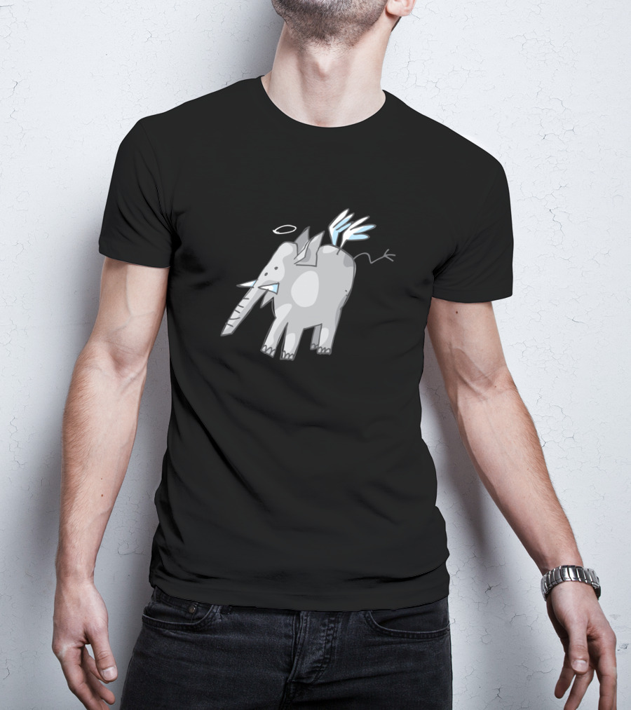 Angelphant 4047 Wings And Halo Elephant T-Shirt