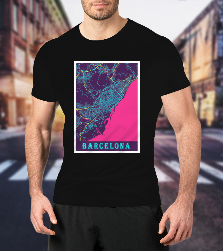 Barcelona Neon City Map 1670368 T-Shirt
