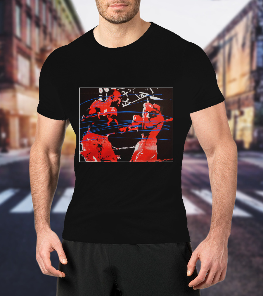 Boxing Battle Red And Blue Fighter Scene T-Shirt