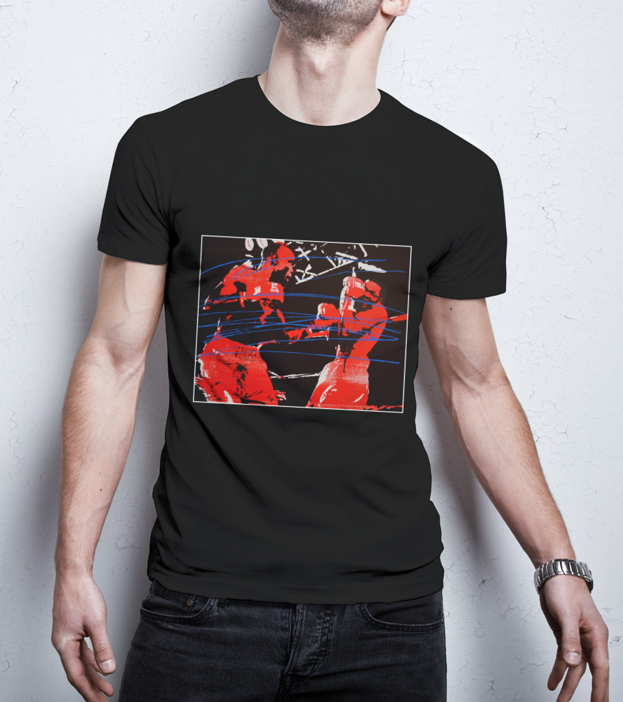 Boxing Battle Red And Blue Fighter Scene T-Shirt