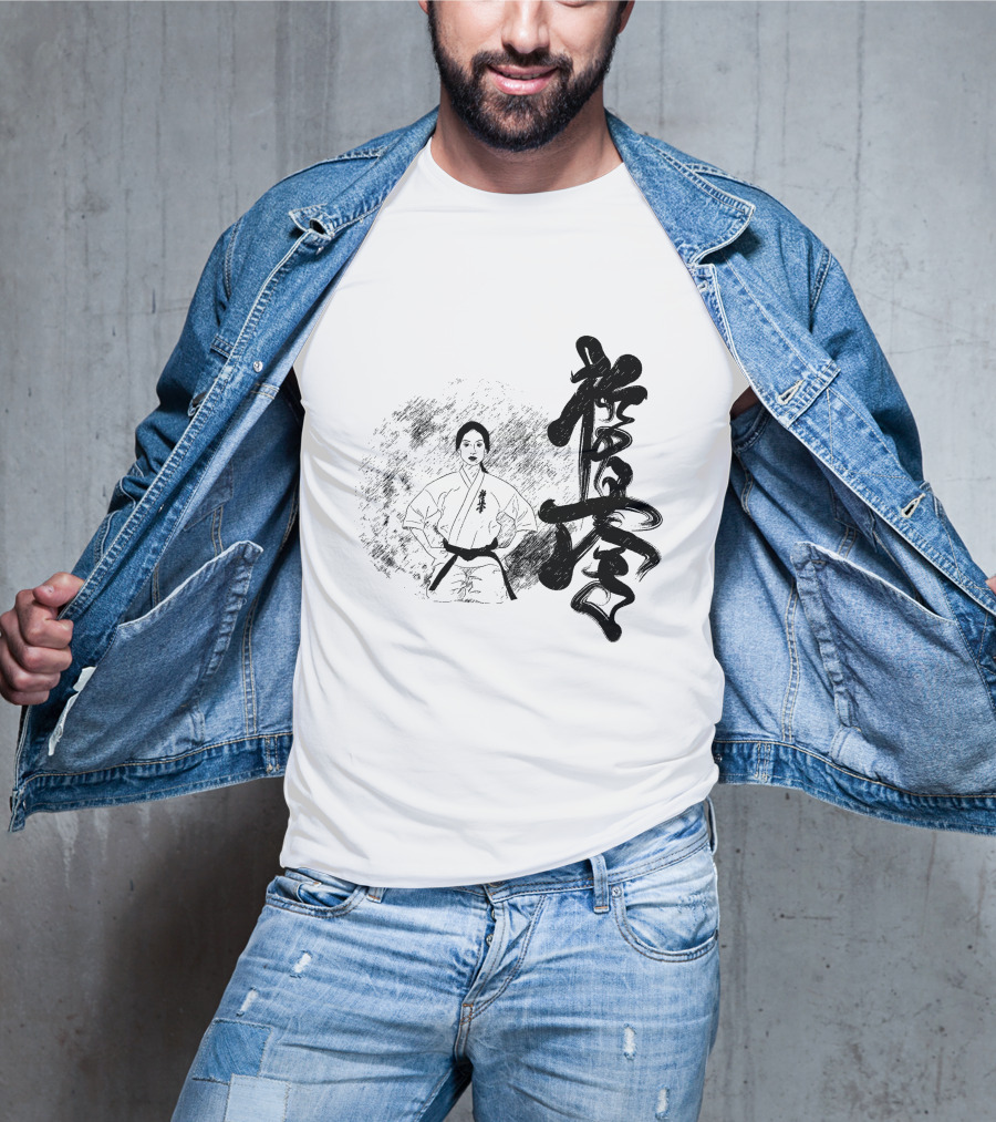 Karate Girl Black Kanji Martial Arts T-Shirt
