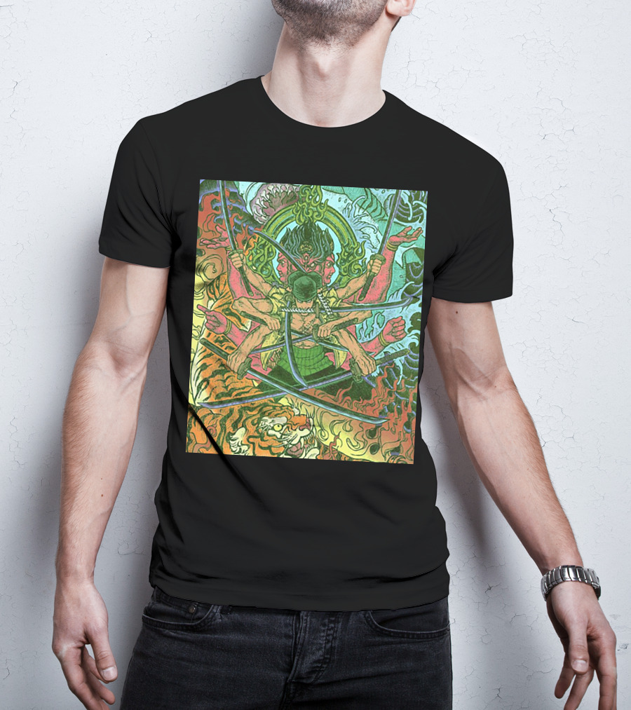 One Piece Roronoa Zoro Asura Concept Colors Of Fury T-Shirt