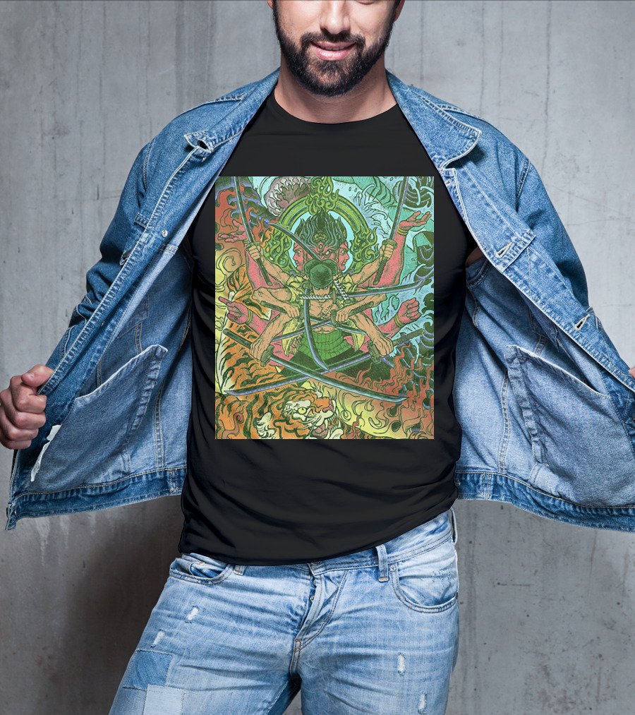 One Piece Roronoa Zoro Asura Concept Colors Of Fury T-Shirt