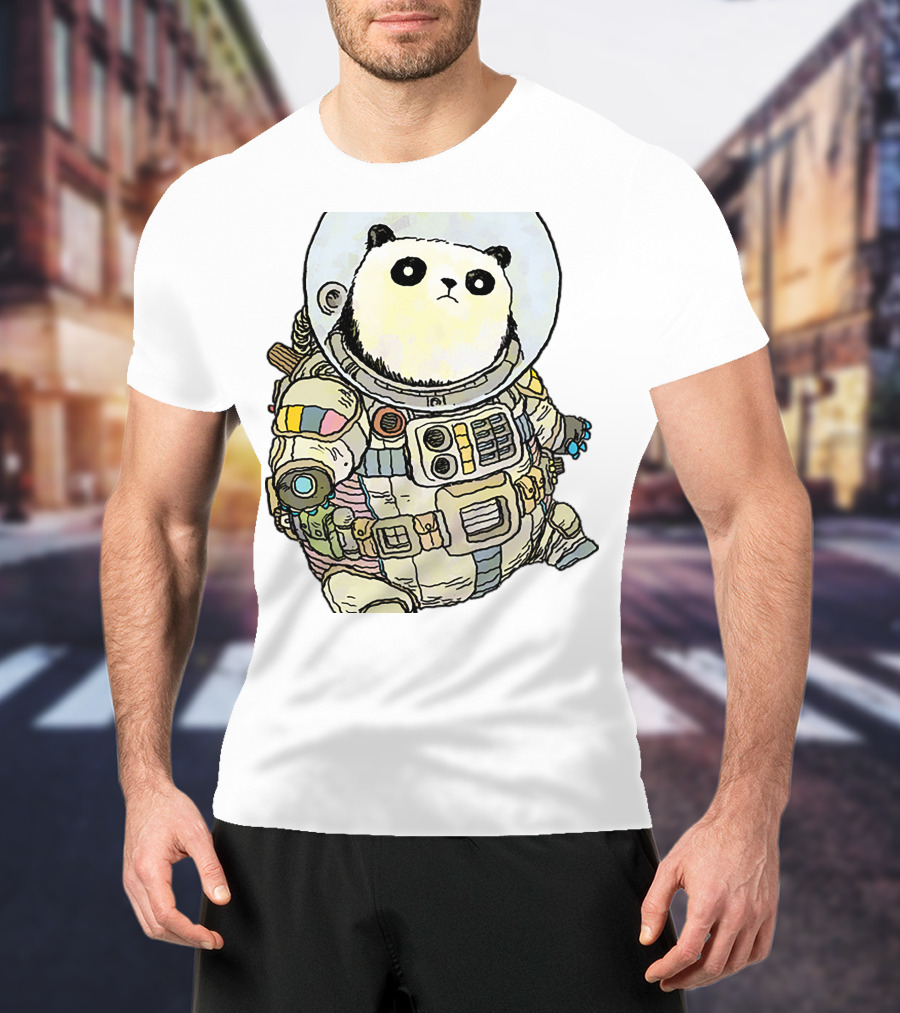 Panda Astronaut Adventure In Space Suit T-Shirt