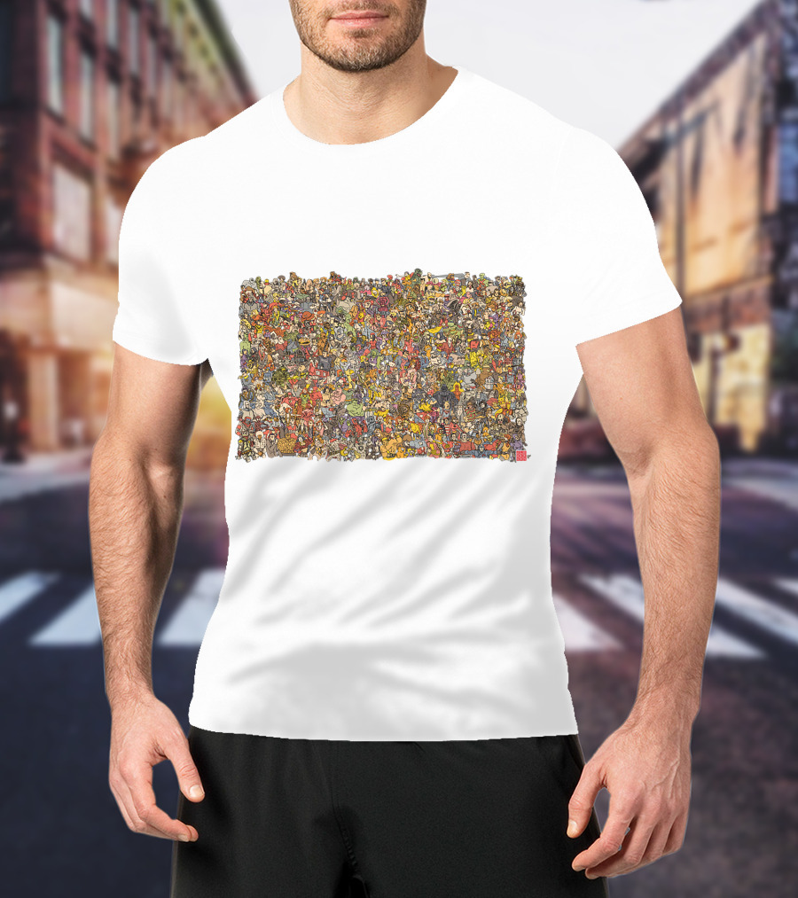 Pop Culture Character Collage Everybody T-Shirt
