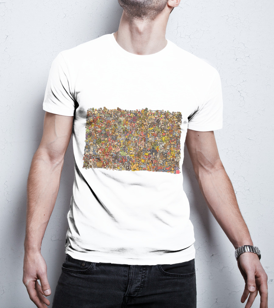 Pop Culture Character Collage Everybody T-Shirt