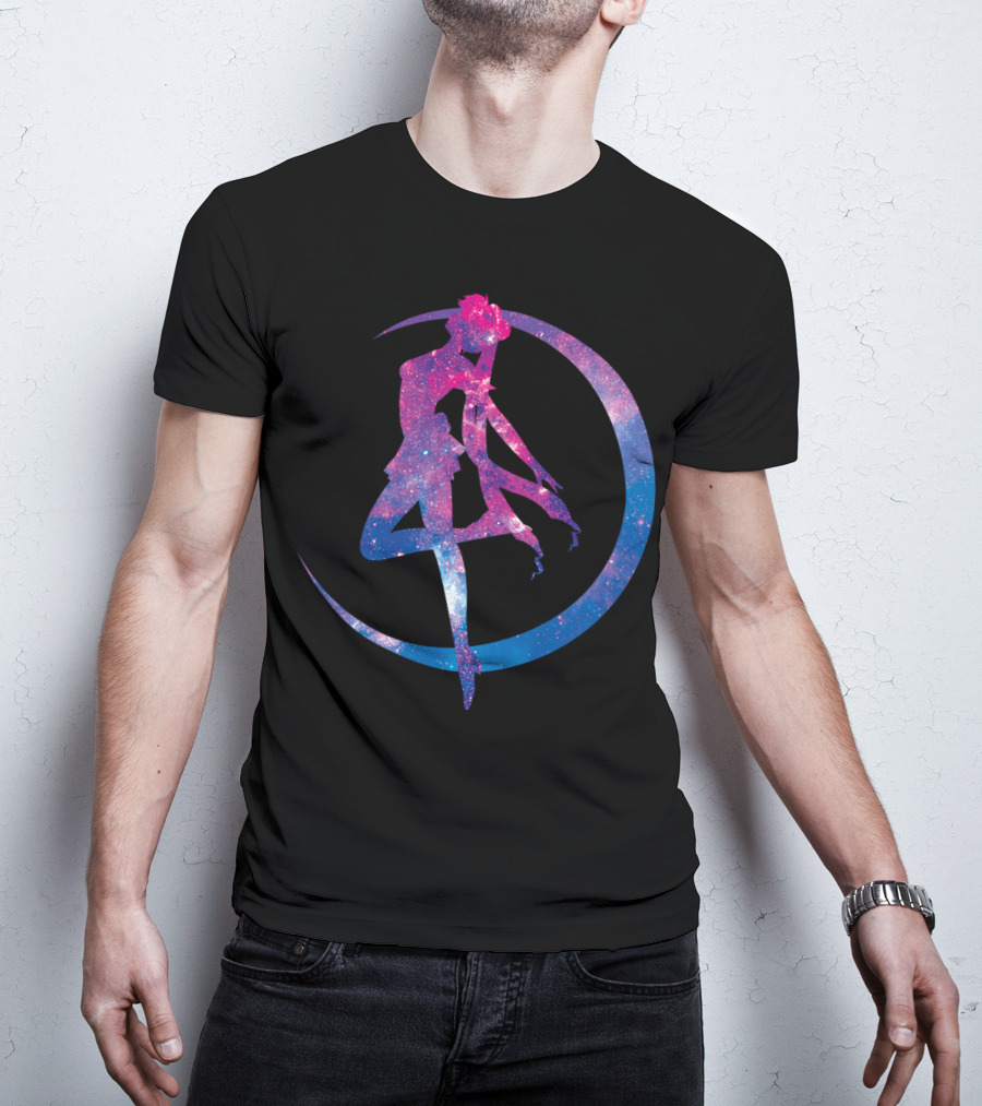 Sailor Moon Galaxy Silhouette Lunar Pose T-Shirt