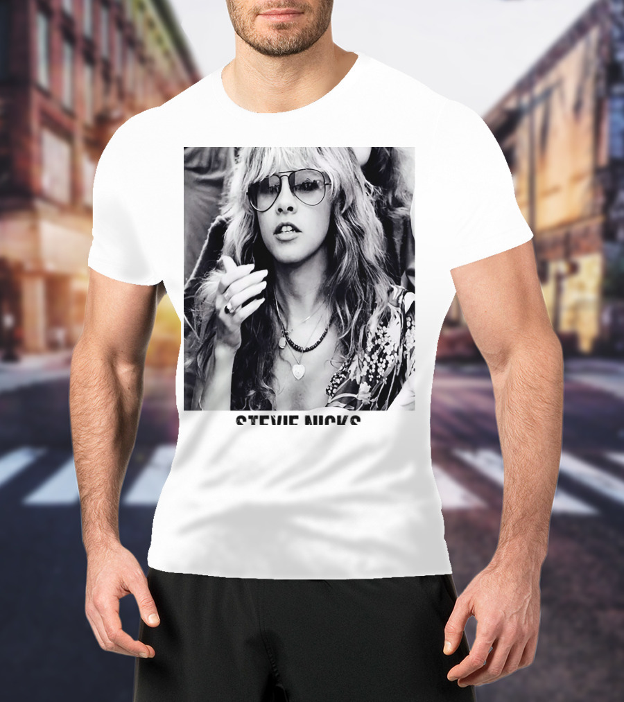 Stevie Nicks Black And White Portrait T-Shirt