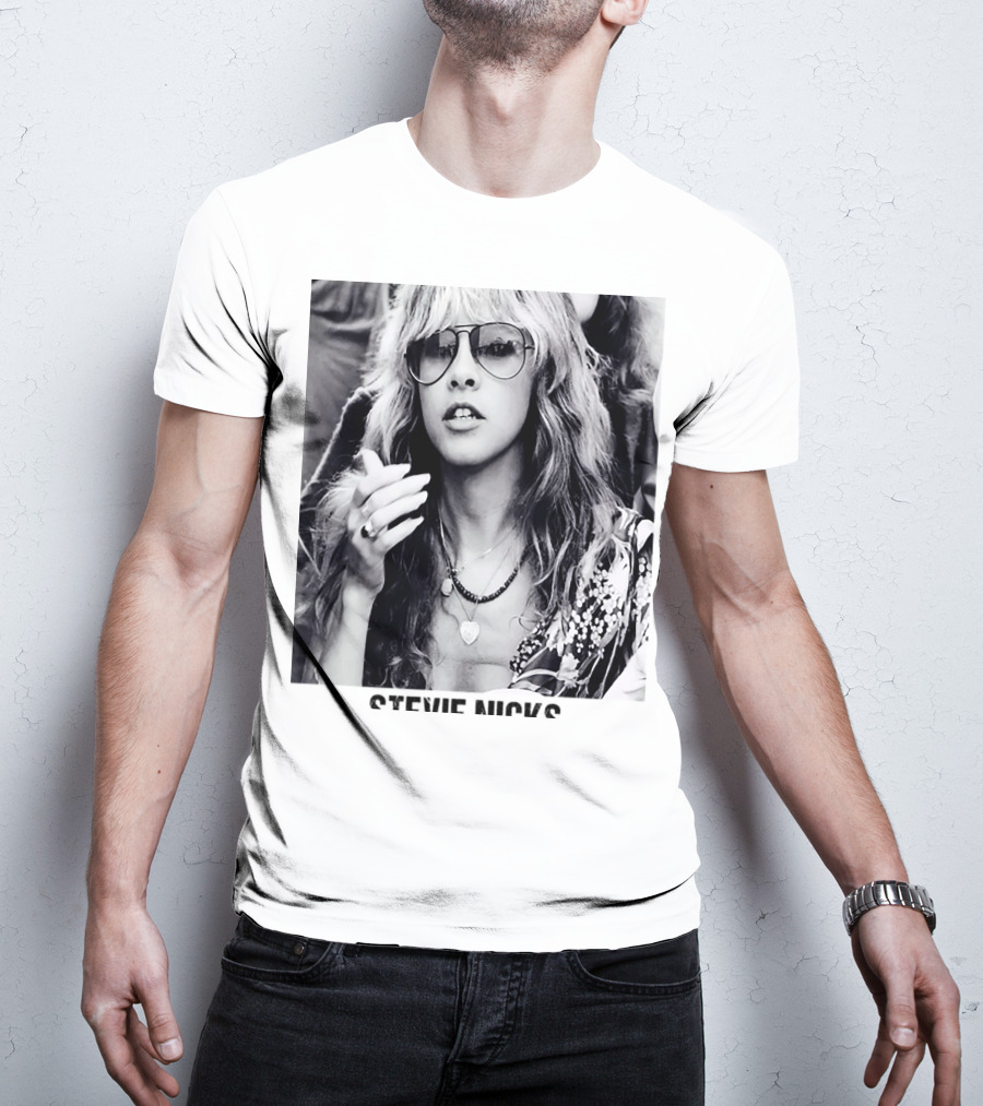 Stevie Nicks Black And White Portrait T-Shirt