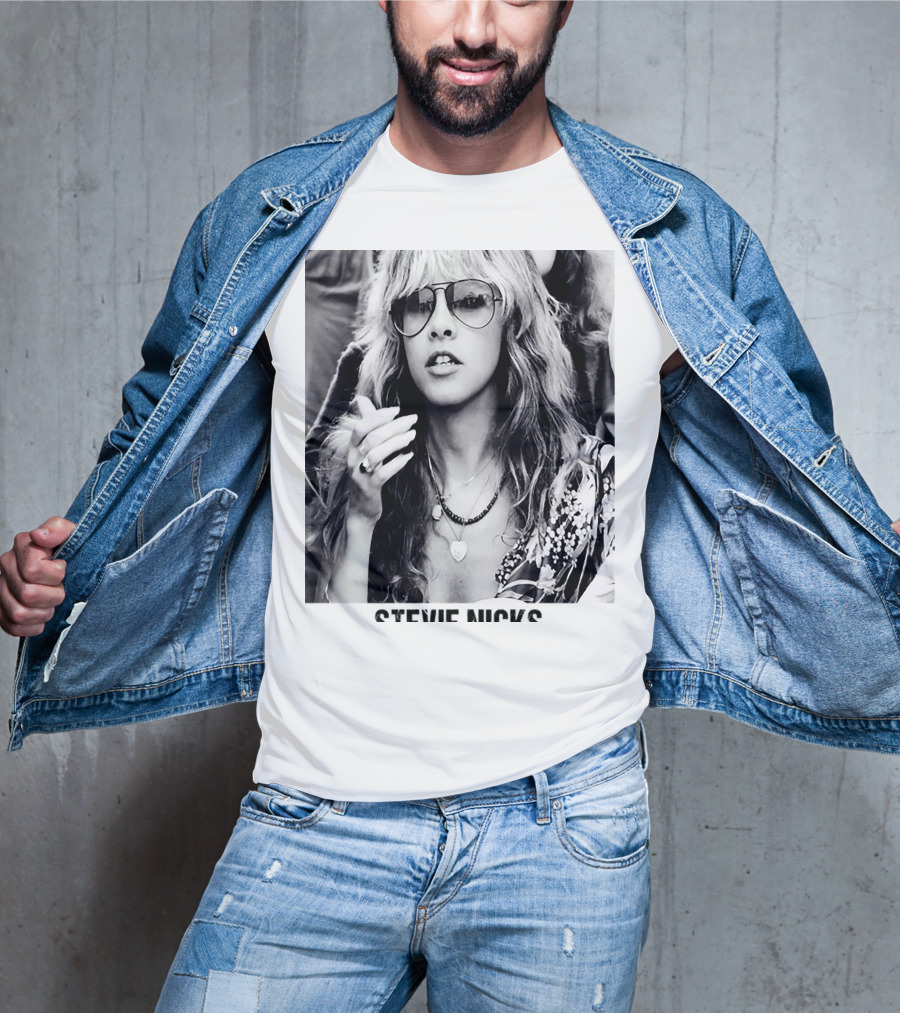 Stevie Nicks Black And White Portrait T-Shirt