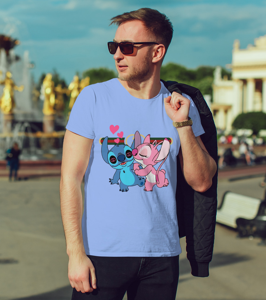 Stitch Love GC223 Hearts And Characters T-Shirt