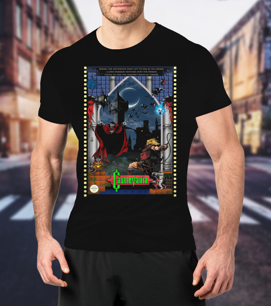 CASTLEVANIA Lone Warrior Ventures Into Demon Castle To End Vampire's Reign Of Terror T-Shirt