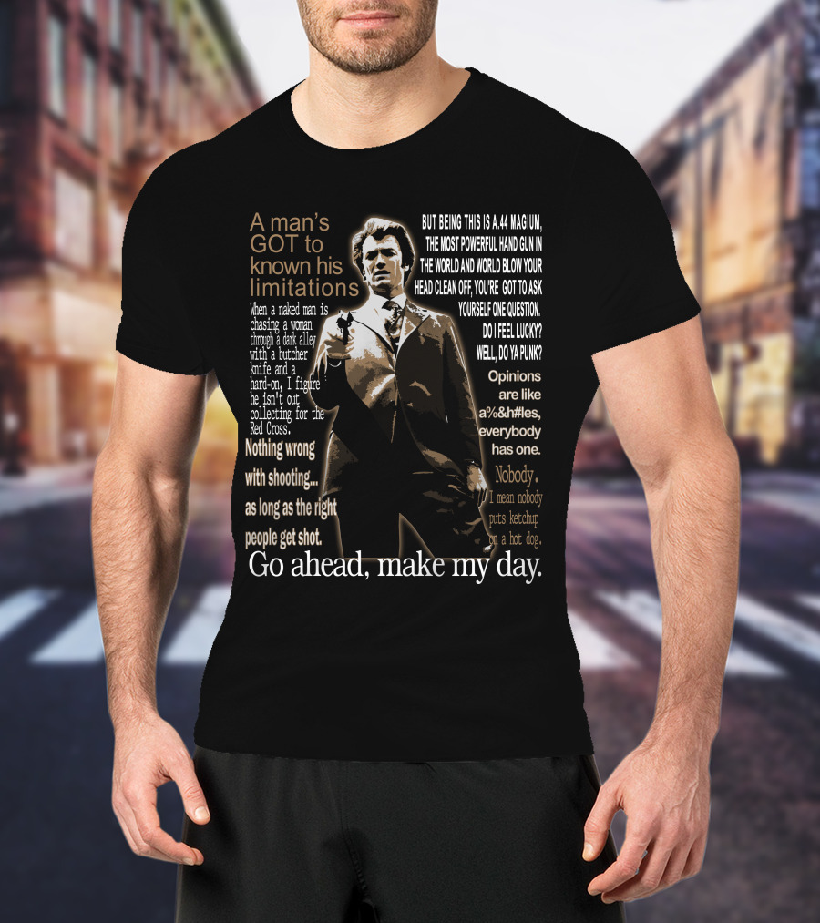 A Man's Got To Know His Limitations Clint Eastwood Dirty Harry T-Shirt