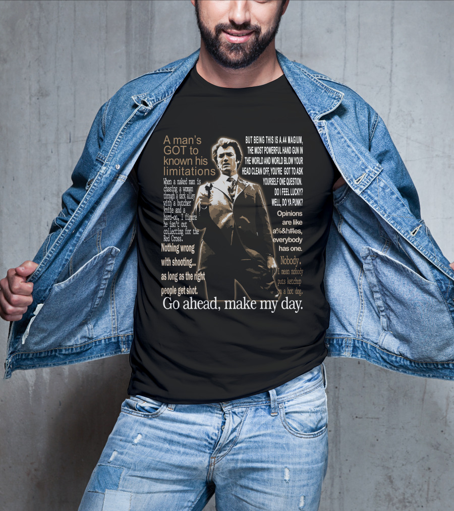 A Man's Got To Know His Limitations Clint Eastwood Dirty Harry T-Shirt