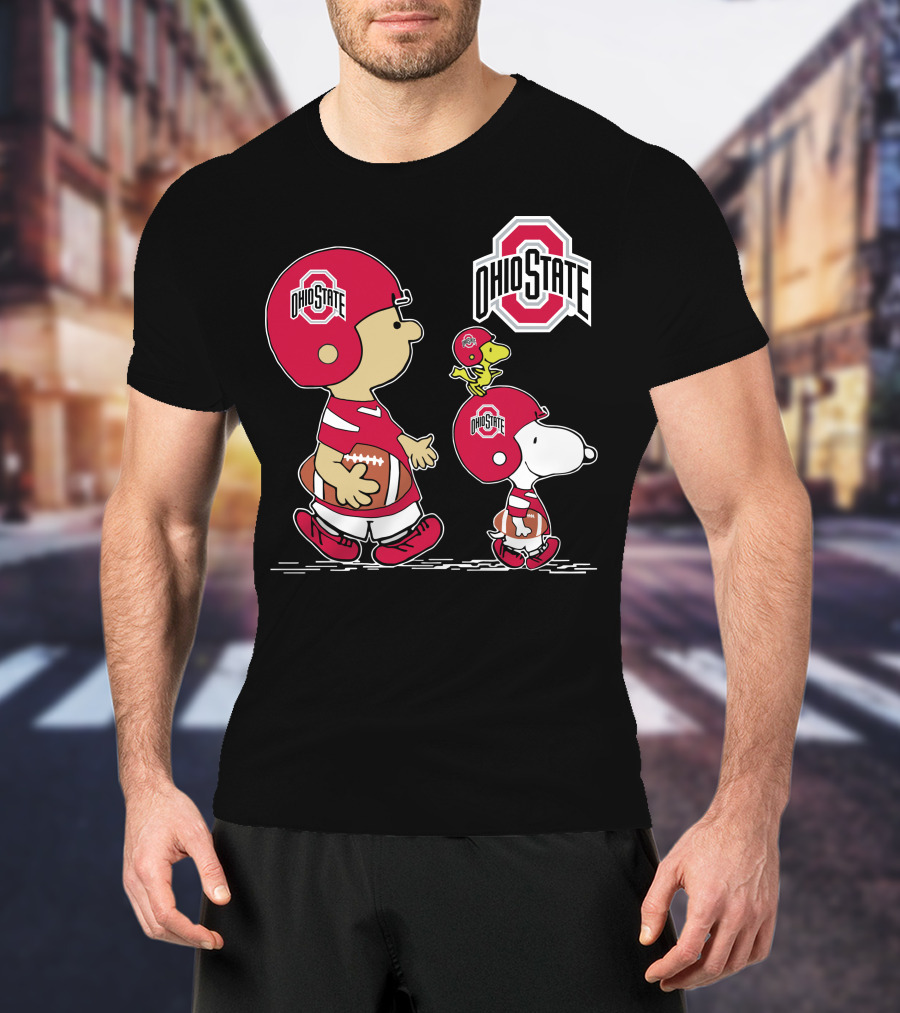 Ohio State Buckeyes Peanuts Characters Football Adventure T-Shirt