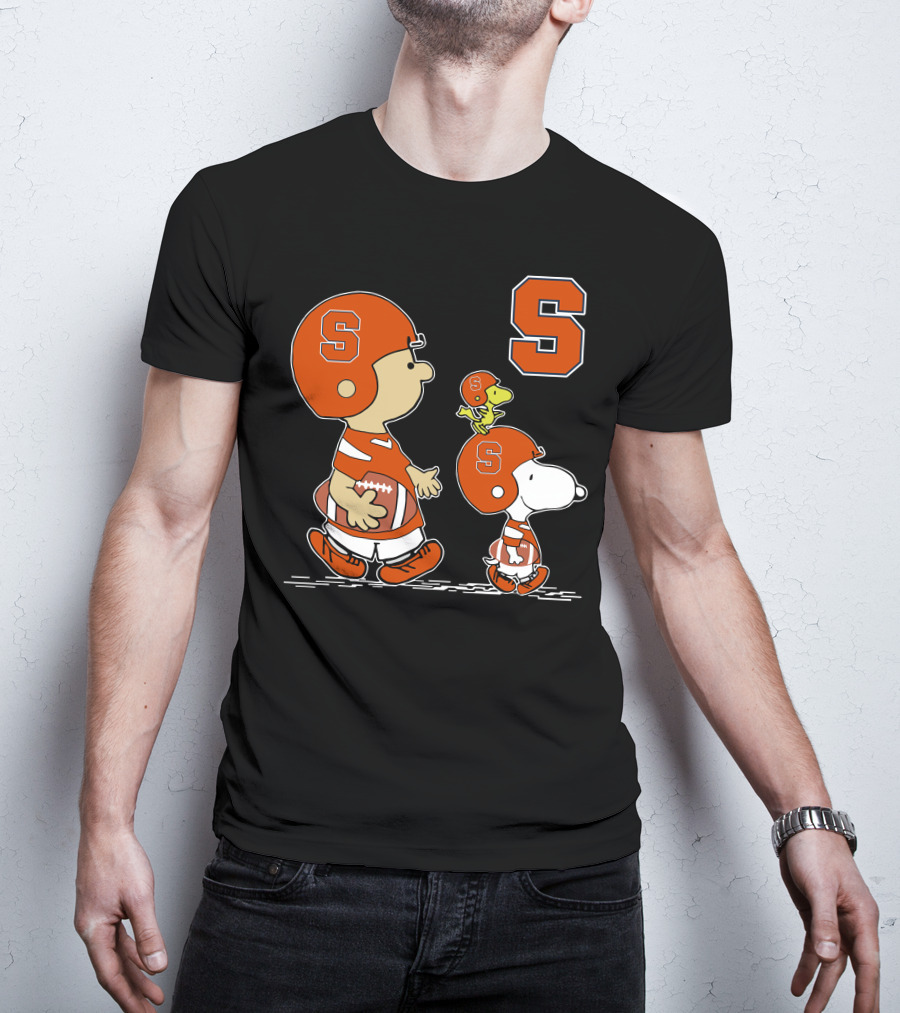 Syracuse Orange Football Peanuts Characters With Helmets T-Shirt