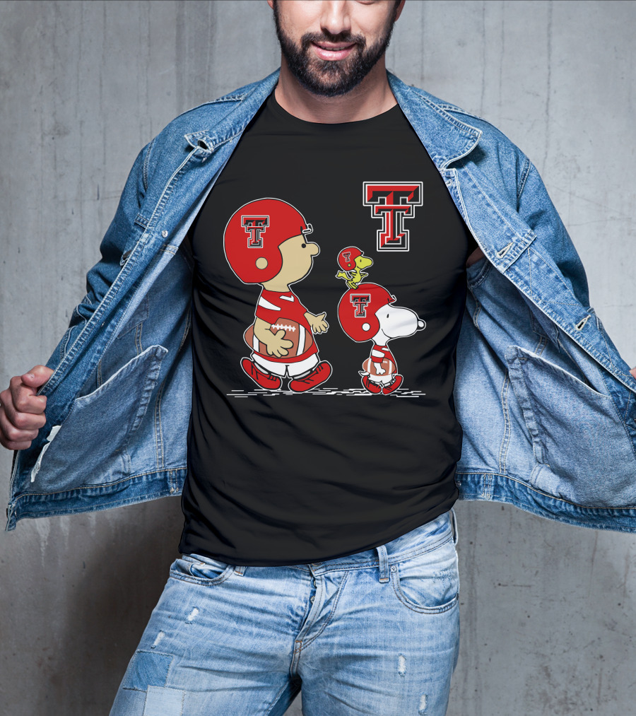 Texas Tech Red Raiders Peanuts Football Characters T-Shirt