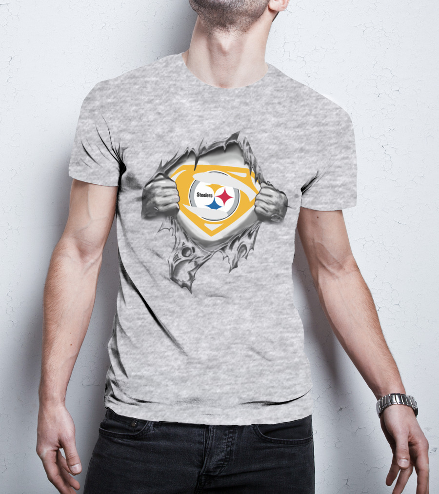 Steelers Logo Superhero Chest Reveal T-Shirt
