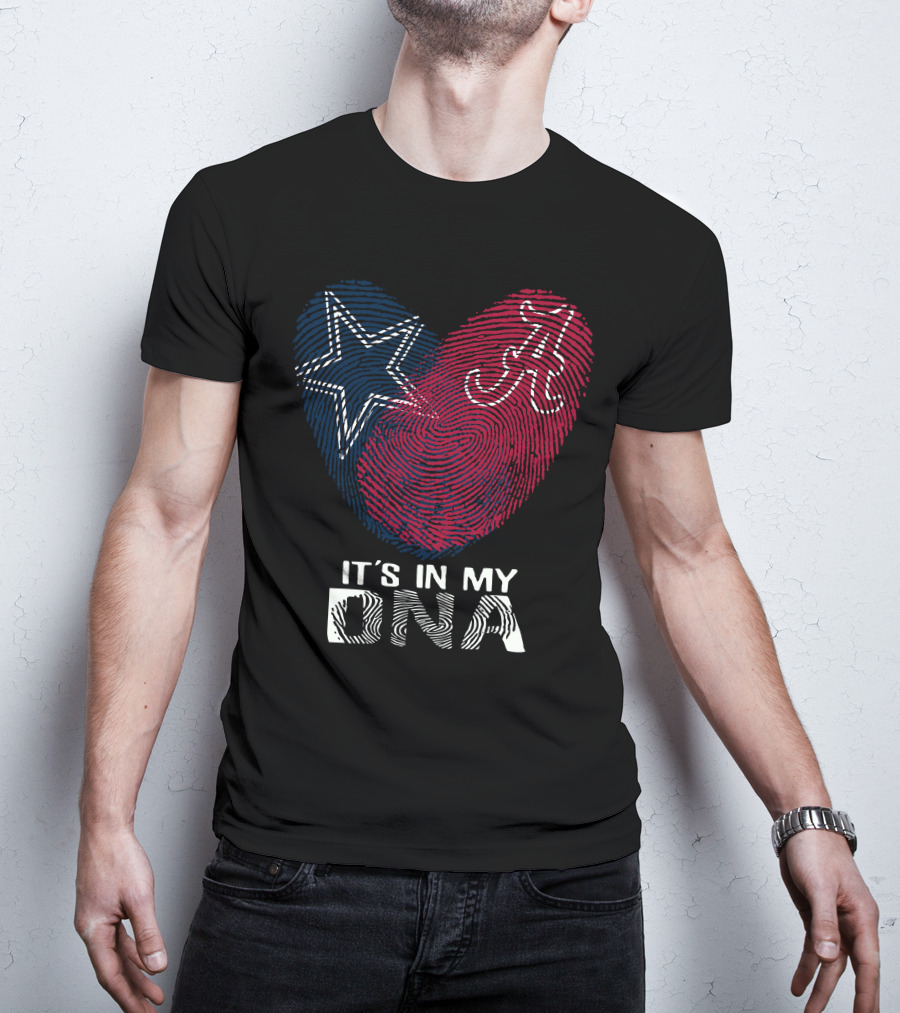 Cowboys Alabama It's In My Dna Star And A Fingerprint T-Shirt