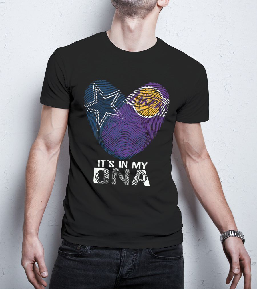 Cowboys And Lakers Star And Basketball It's In My DNA T-Shirt