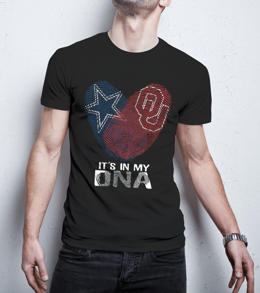 Cowboys Sooners Heartbeat It's In My DNA T-Shirt