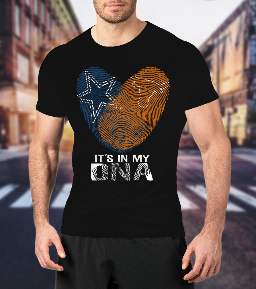 Cowboys Texas Longhorns Fingerprint It's In My DNA T-Shirt